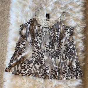 Express animal print spaghetti strapped top